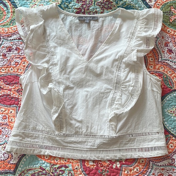 Blue Tassel Ruffled Crop from Anthropologie - Picture 1 of 4